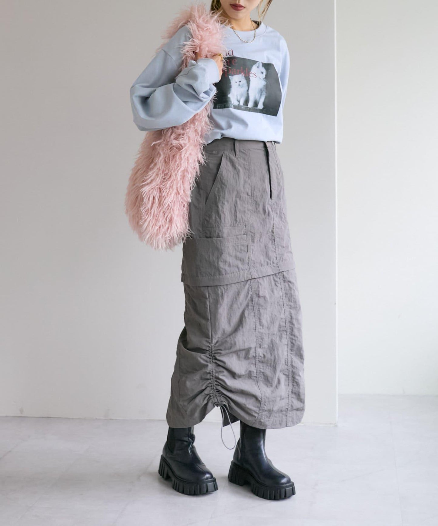 【w closet】多功能工裝裙