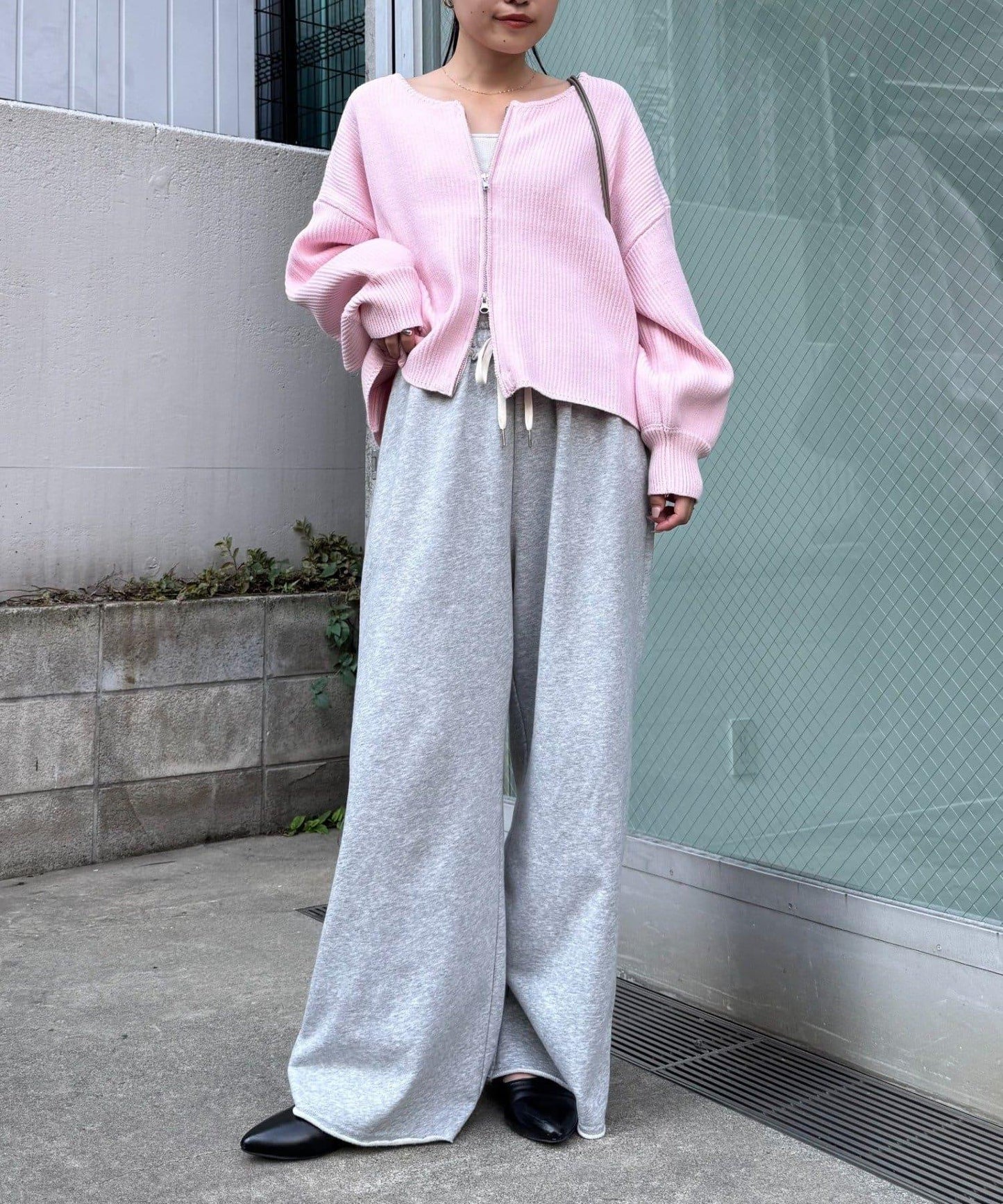 W彈力雙拉鍊針織開衫