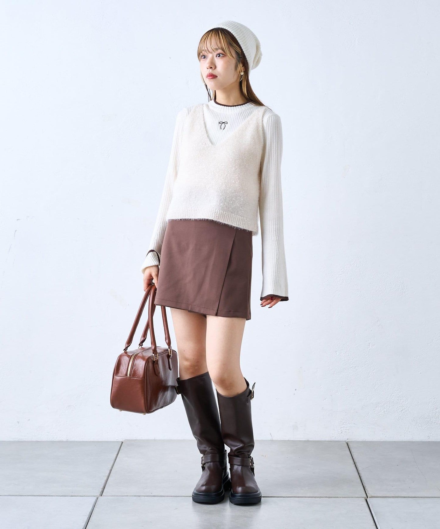【w closet】開衩迷你裙褲