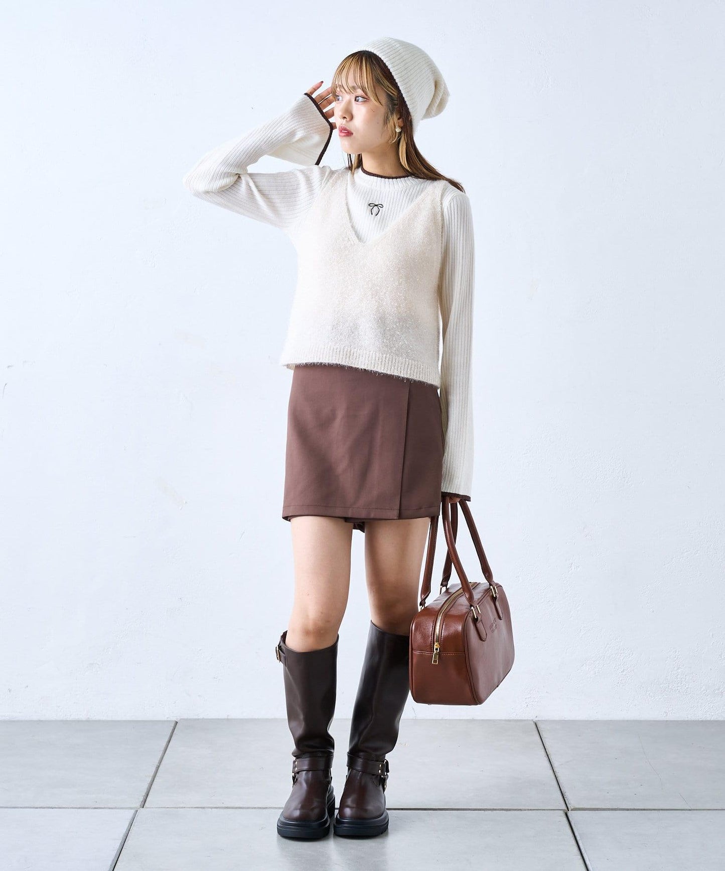 【w closet】開衩迷你裙褲