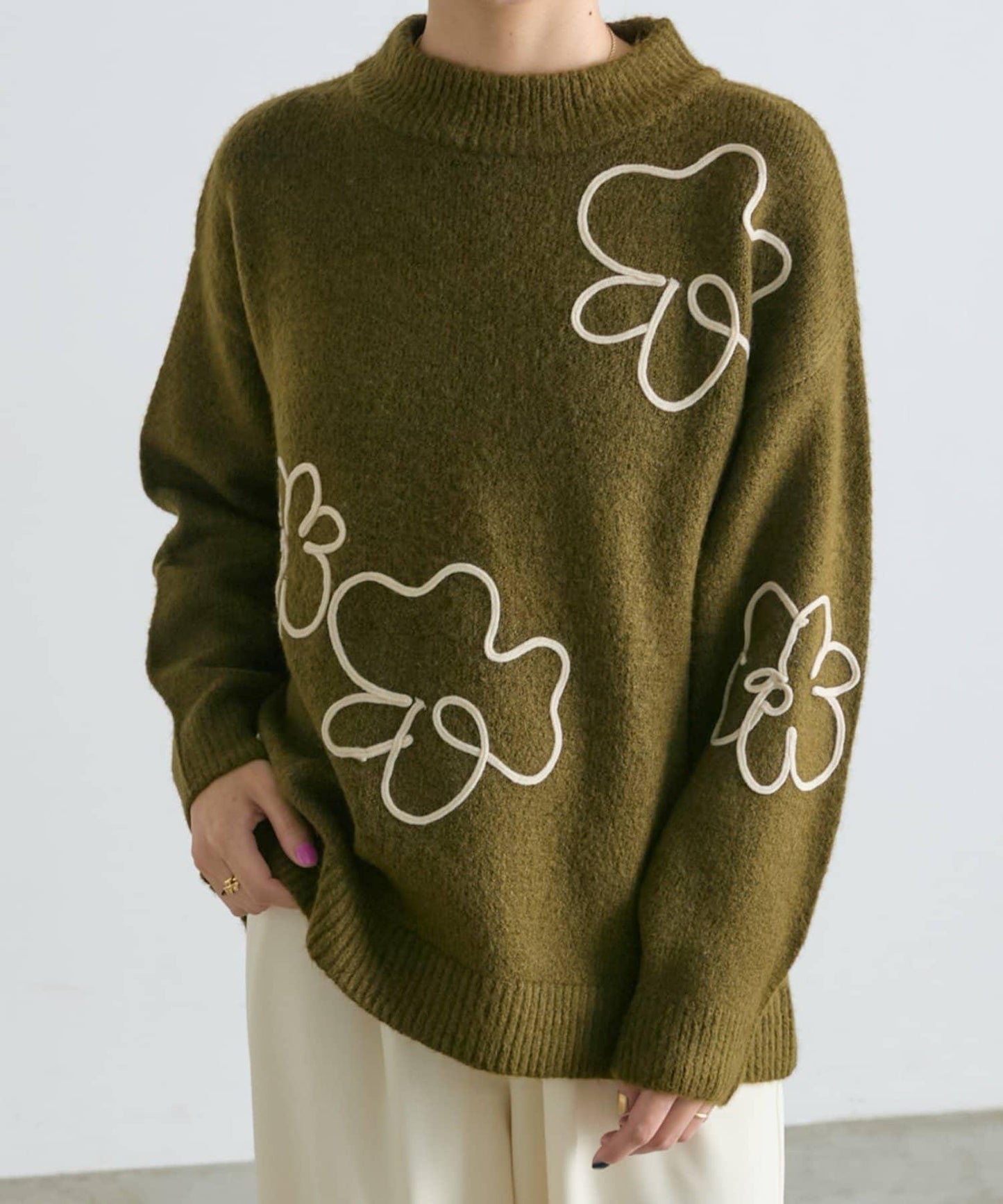 【w closet】鏤空蕾絲針織套頭衫