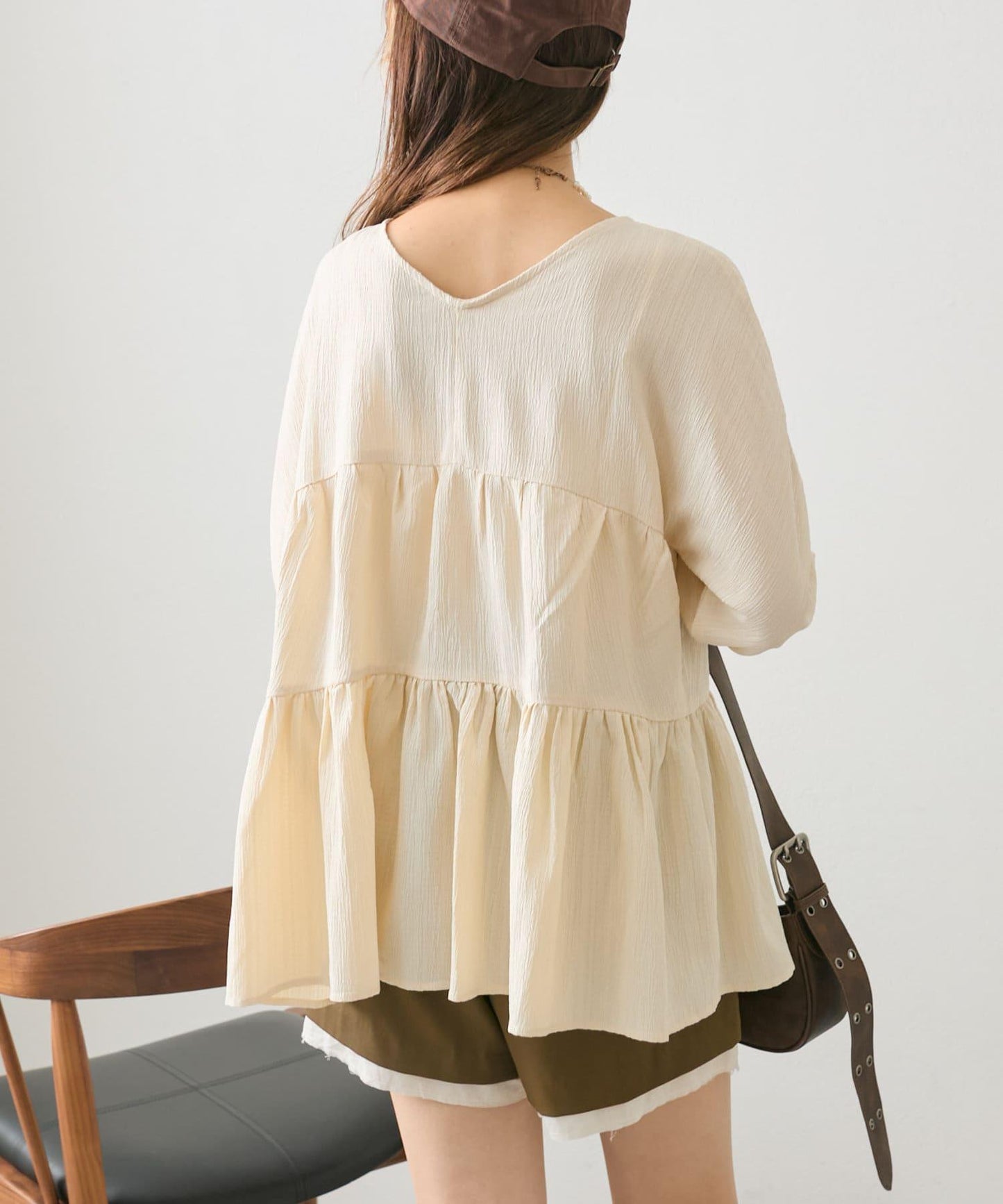 【w closet】蝴蝶結2WAY層疊拼接襯衫