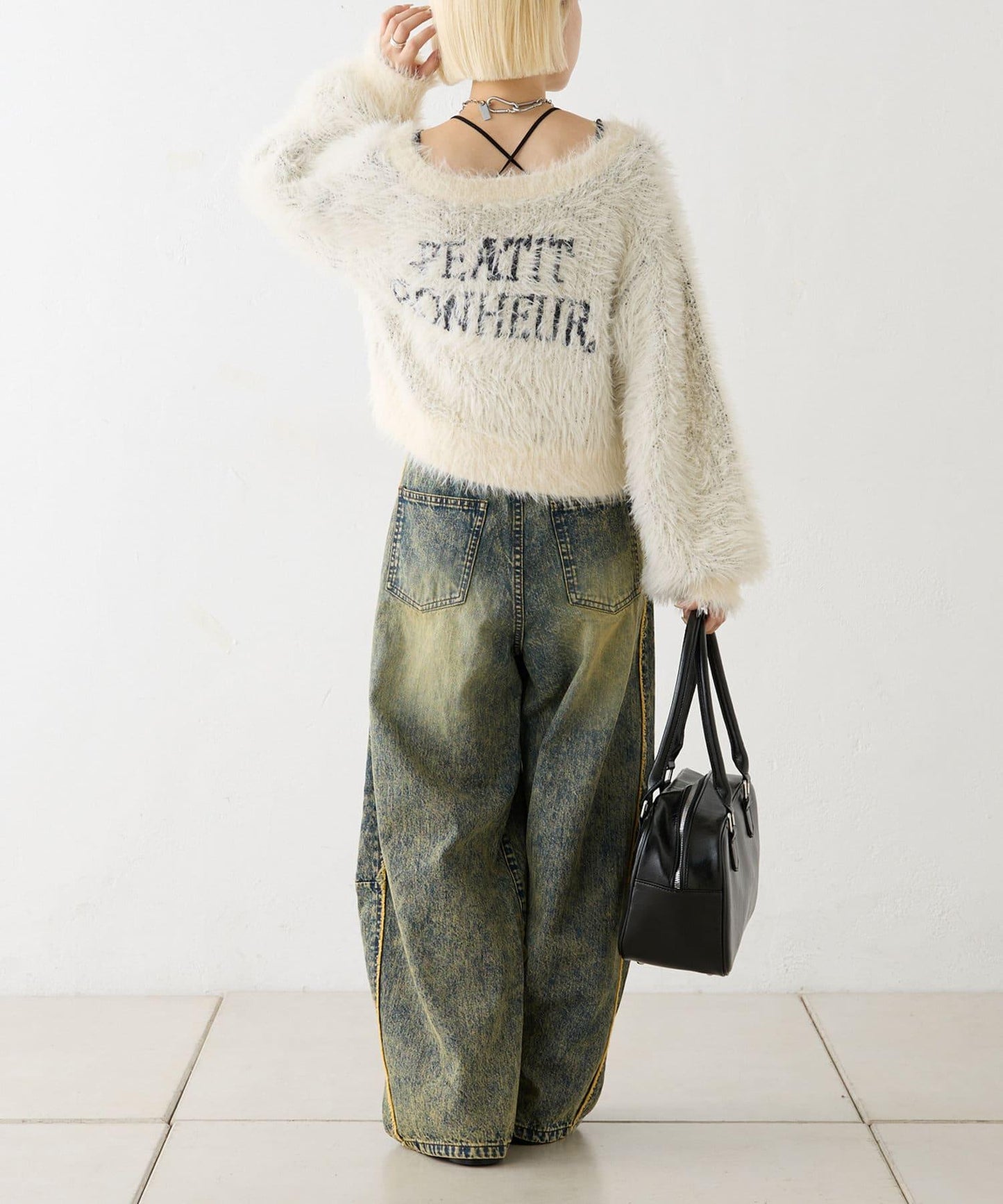 【w closet】標誌絨毛開衫