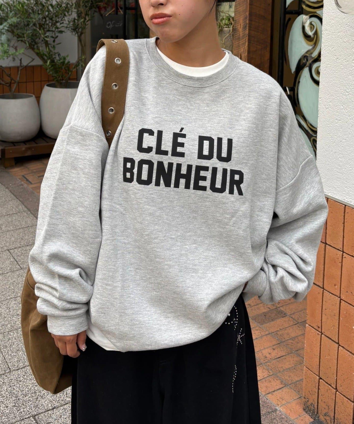 CLE'DU寬鬆版型字母印花衛衣