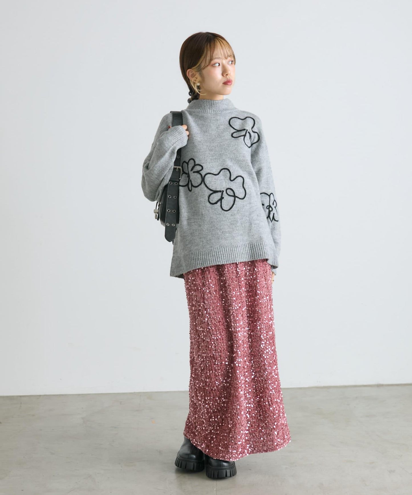 【w closet】鏤空蕾絲針織套頭衫