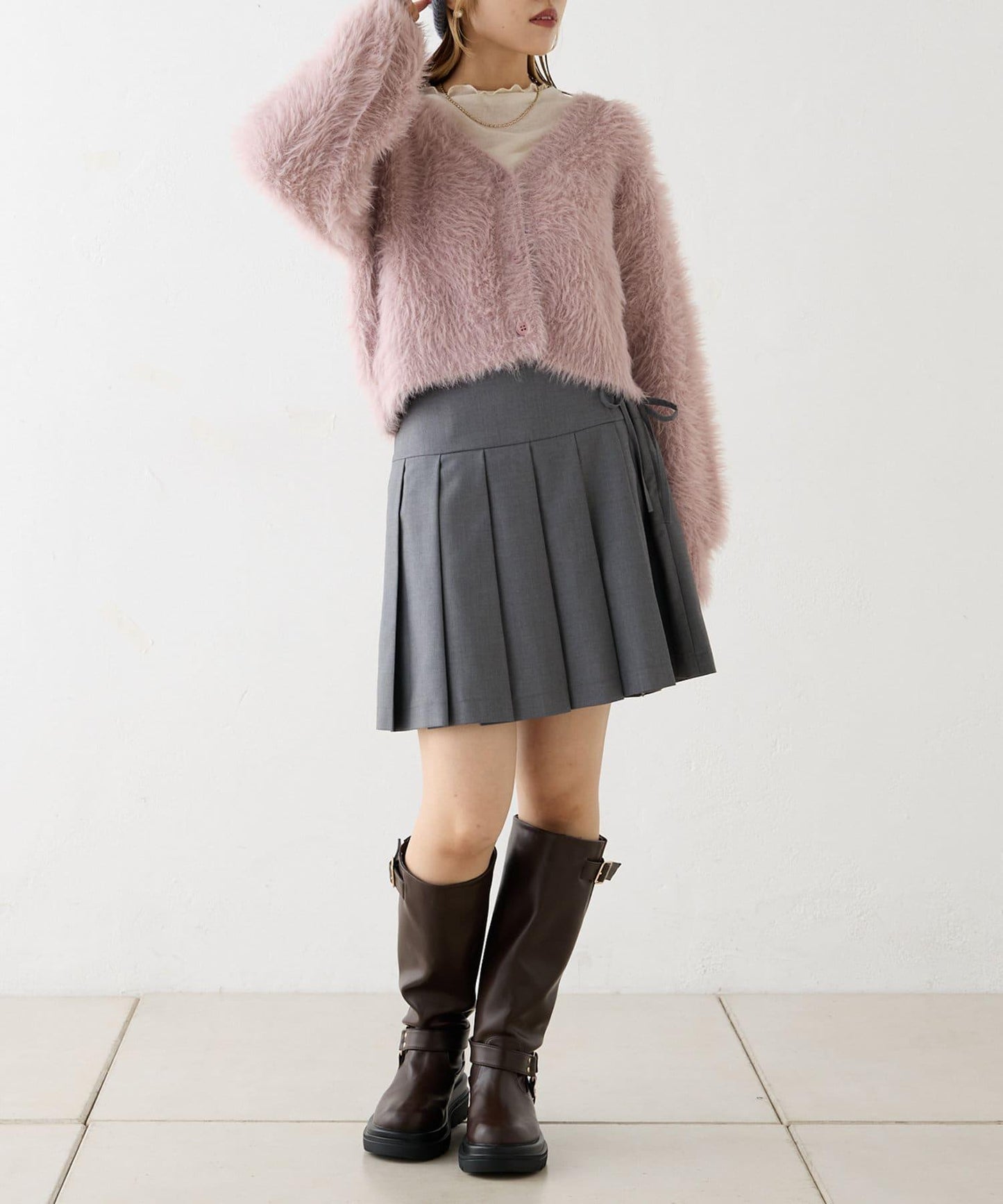 【w closet】標誌絨毛開衫