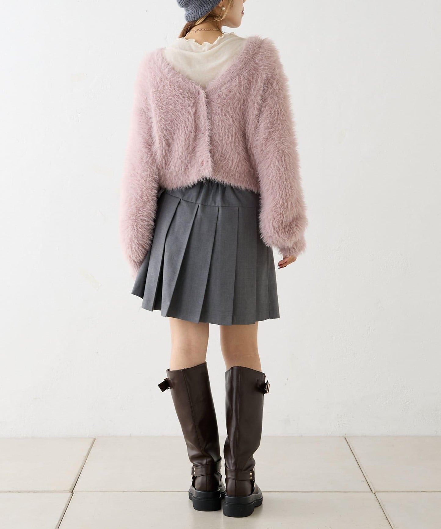 【w closet】標誌絨毛開衫