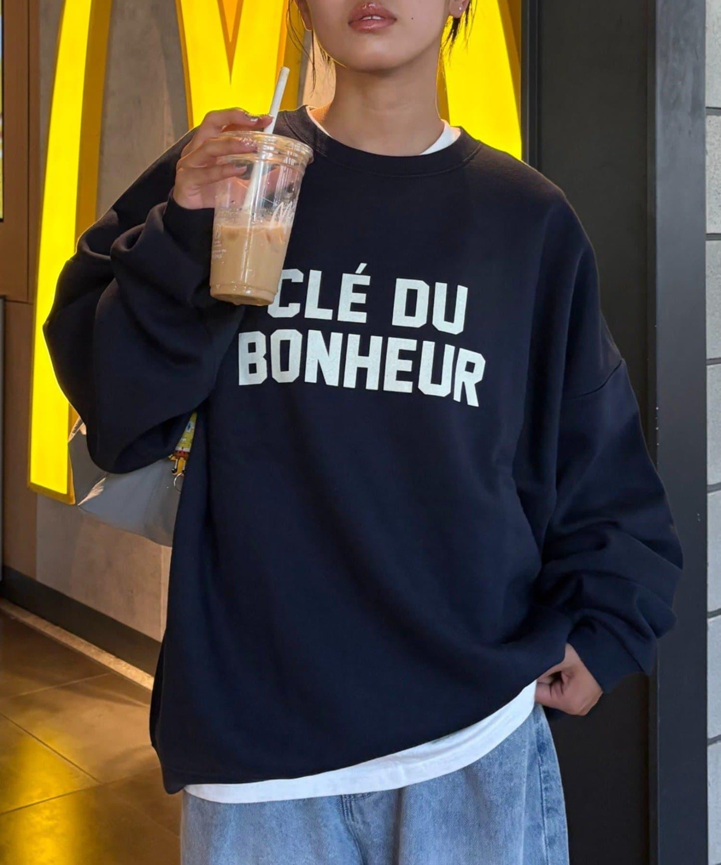 CLE'DU寬鬆版型字母印花衛衣