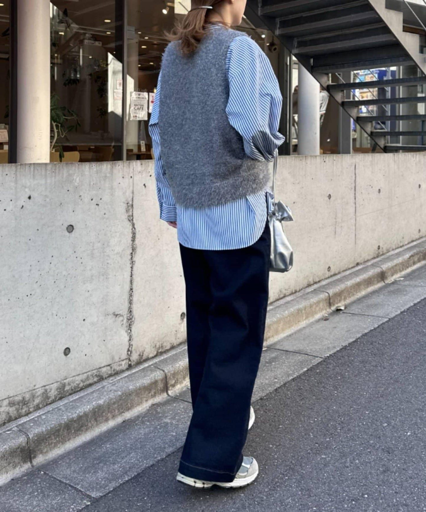 混合羽毛紗線短款背心