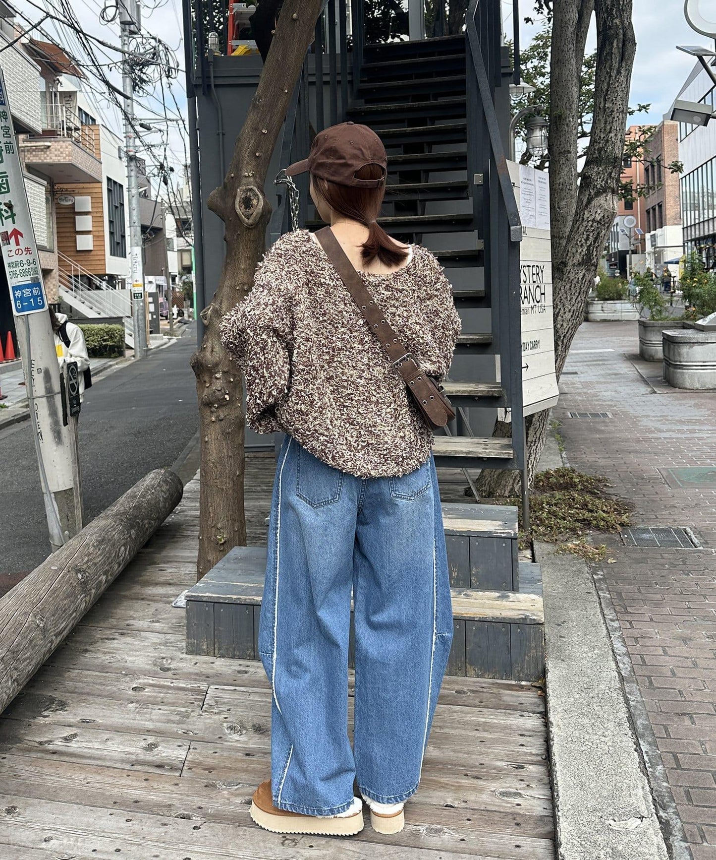 MIX圈圈紗針織套頭衫