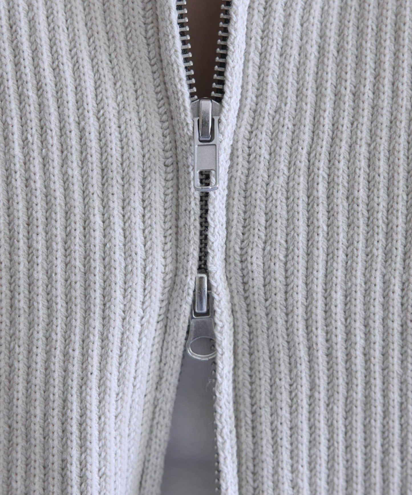 W彈力雙拉鍊針織開衫