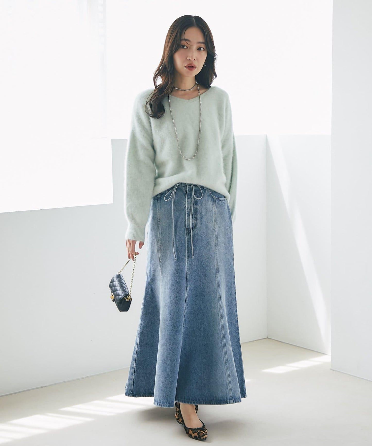 【最強美人感】羊毛羊絨混紡前後兩穿針織衫