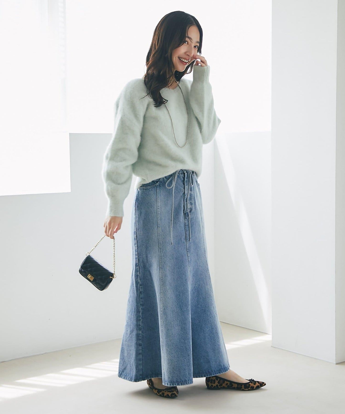 【最強美人感】羊毛羊絨混紡前後兩穿針織衫