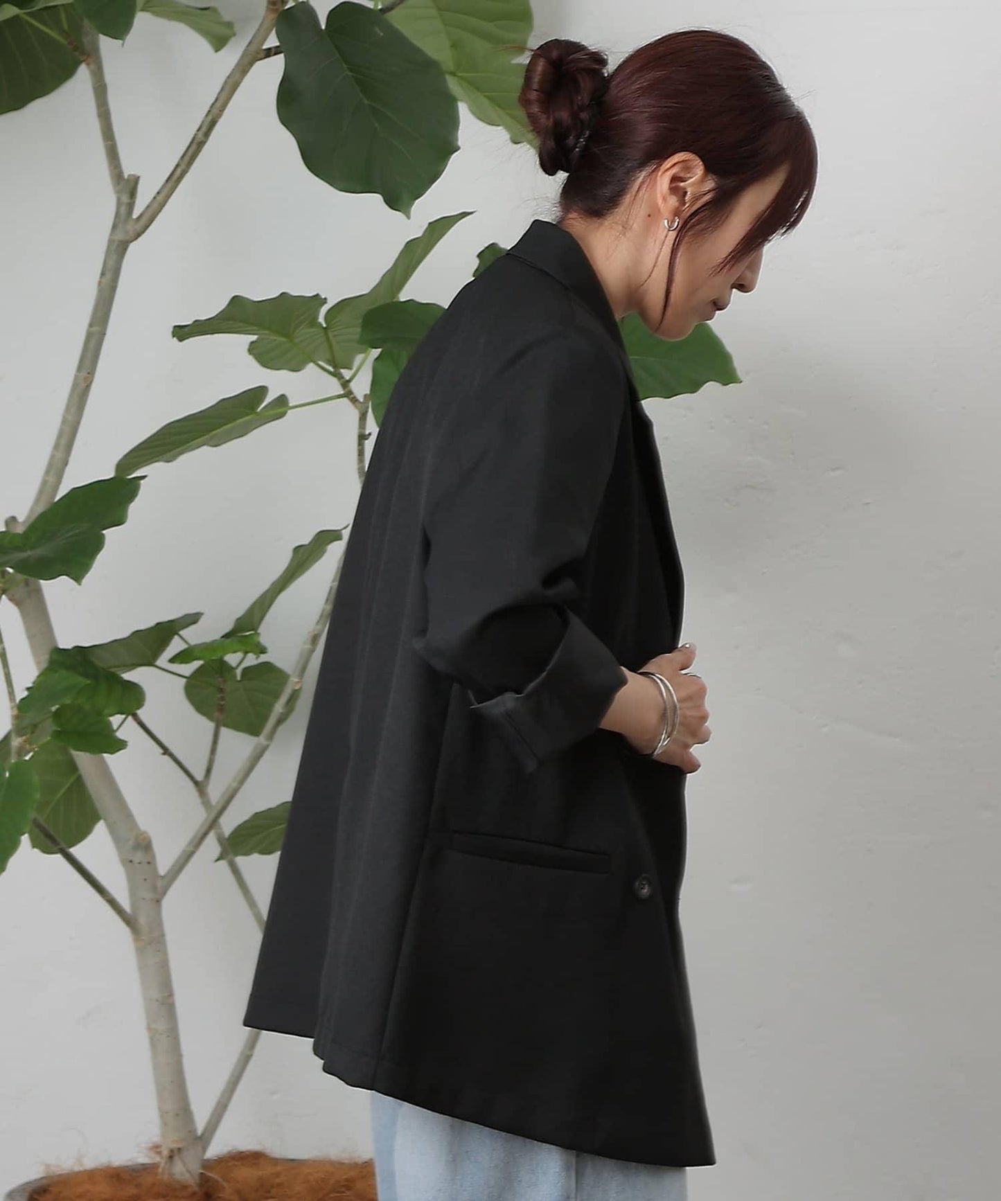 【AW/可搭配套裝】羊毛感寬鬆西裝外套
