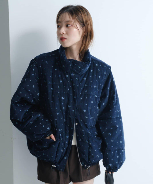 燈芯絨中棉中長夾克