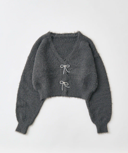 melty蝴蝶結短款針織衫