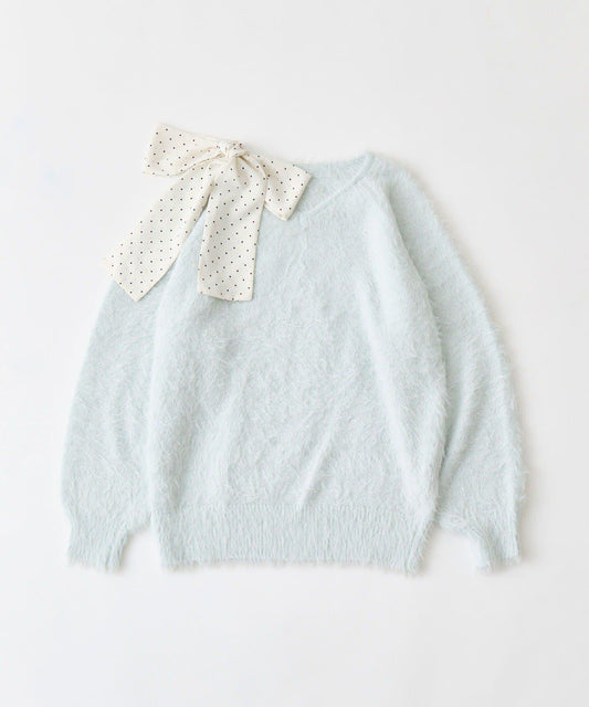 蝴蝶結裝飾針織連衣裙