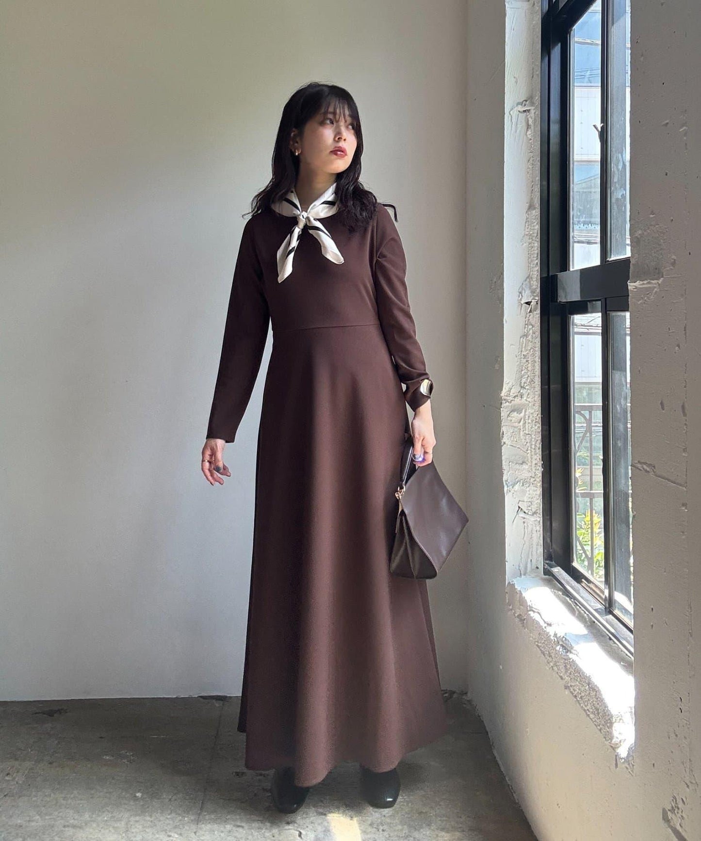 /〈osono〉前後兩穿喬其紗喇叭連衣裙