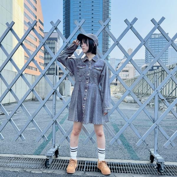 牛仔襯衫連衣裙