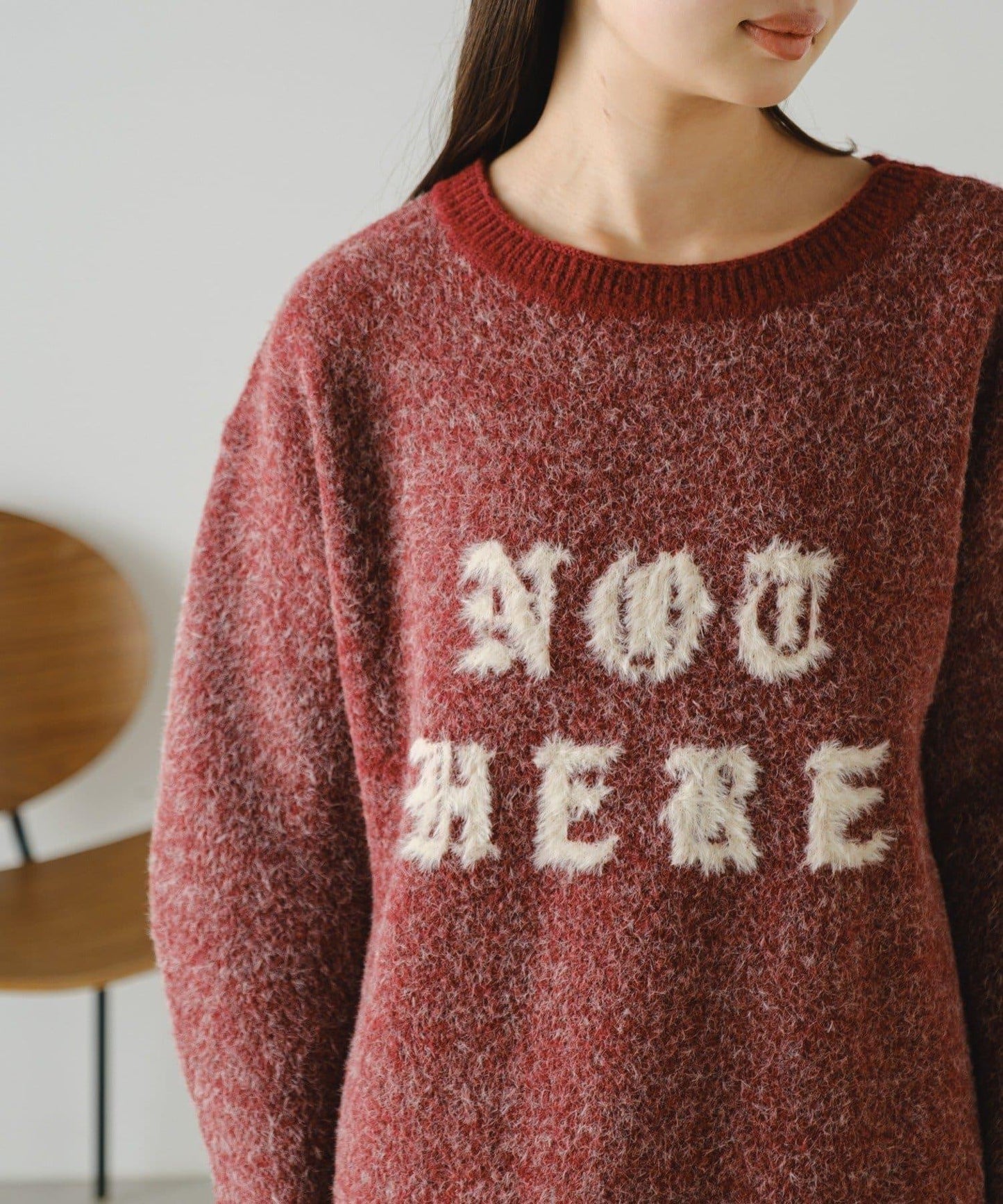 刺繡縫線字母長款上衣
