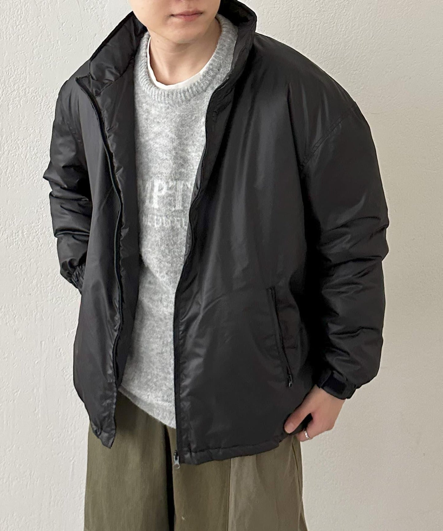 【Discoat】尼龍迷你格輕薄棉服夾克