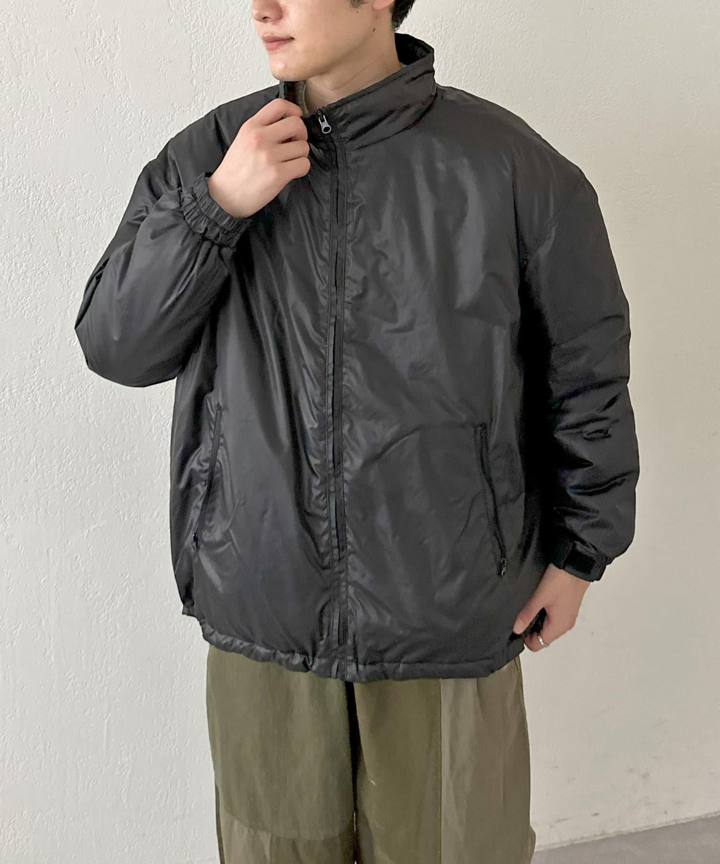 【Discoat】尼龍迷你格輕薄棉服夾克