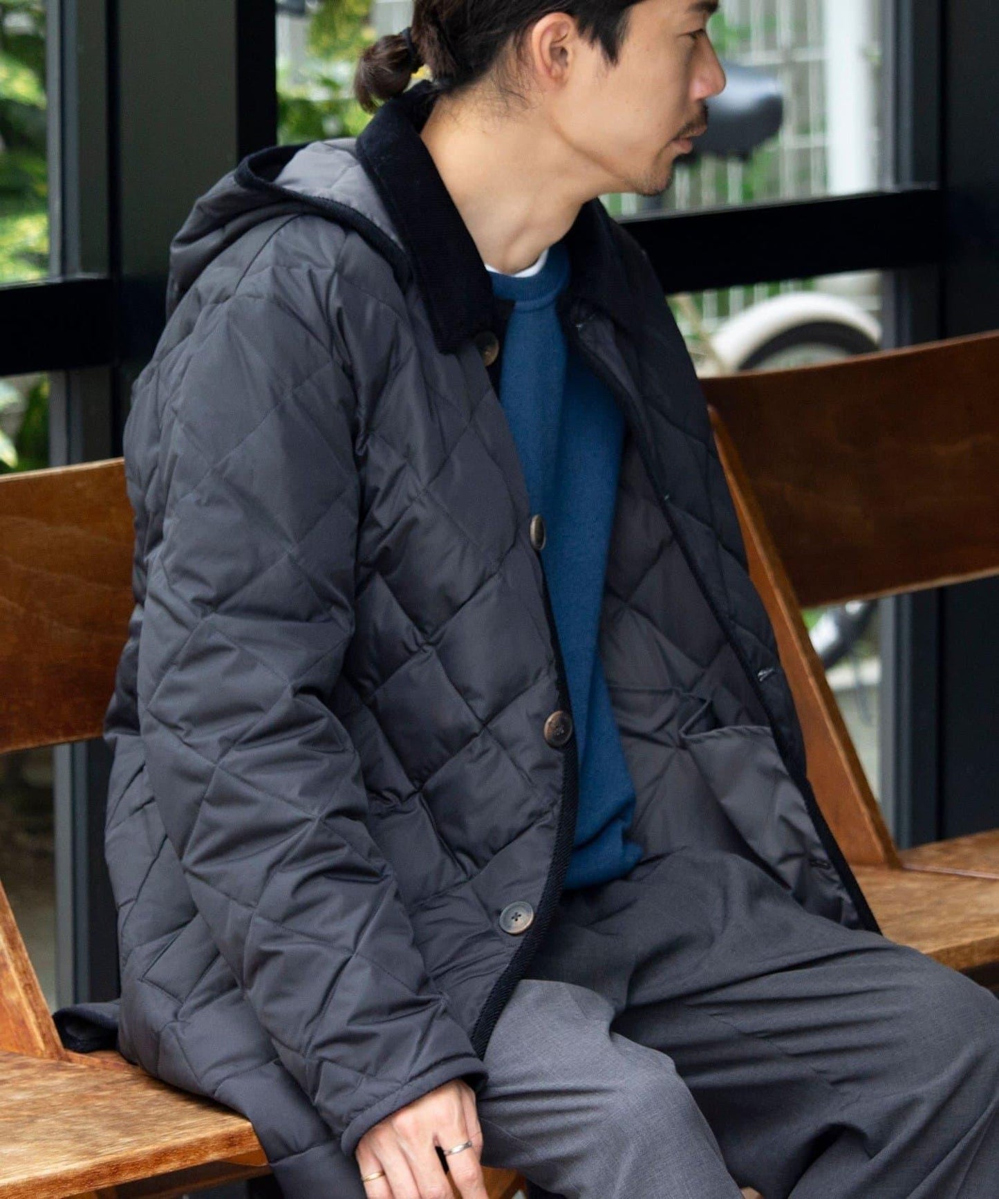 【商務休閒適用/新增配色】 TAION 菱形絎縫羽絨夾克