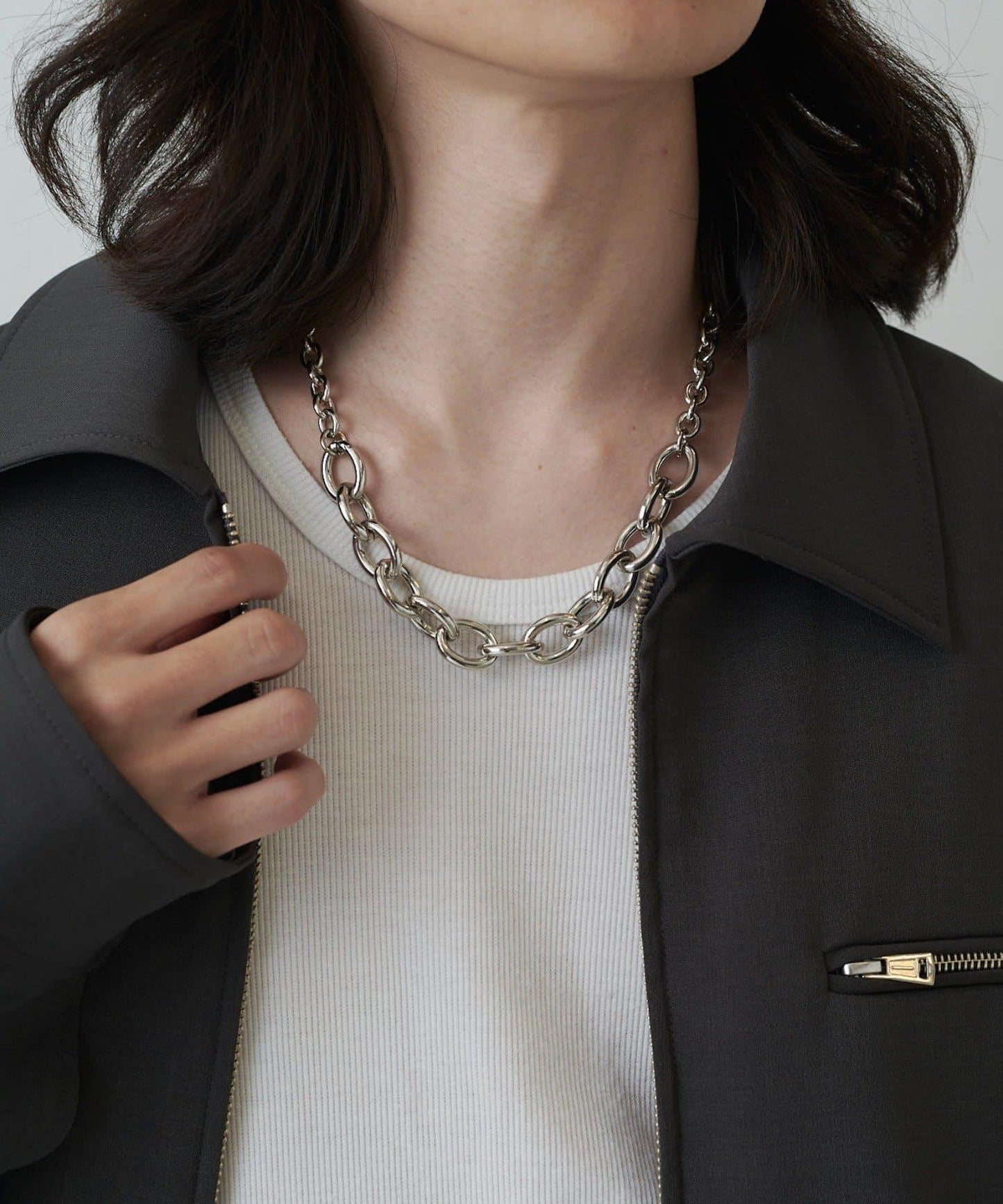 Ah Necklace / 02(拼接鏈條項鍊)