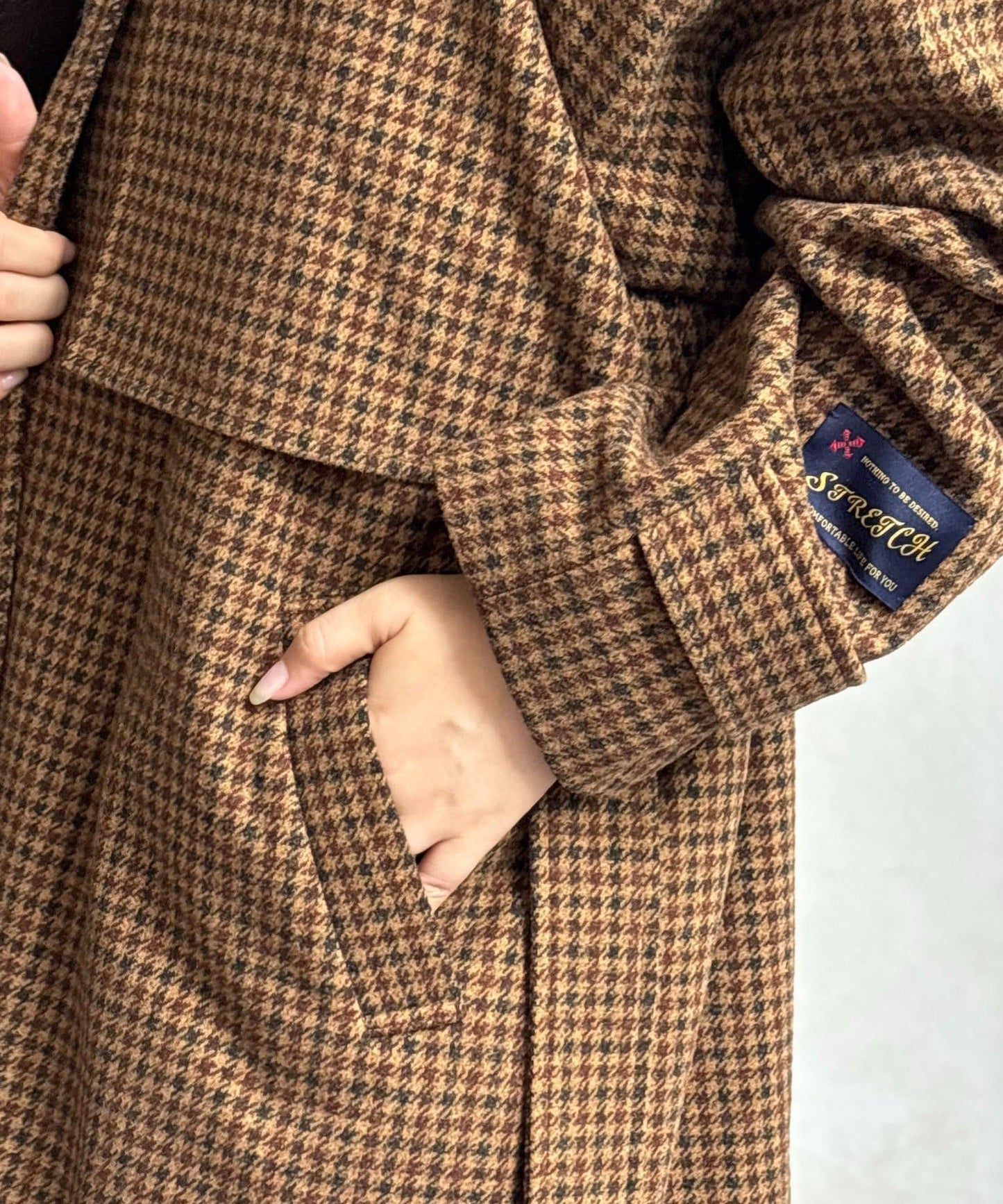 帶披肩輕質美利奴羊毛立領大衣