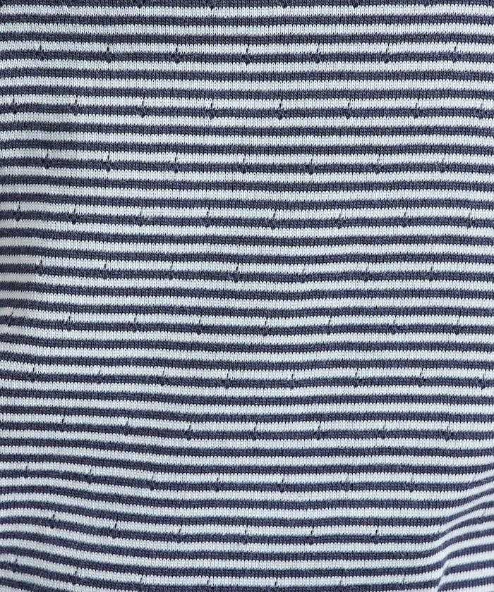 貝殼褶皺羅紋條紋長袖T恤