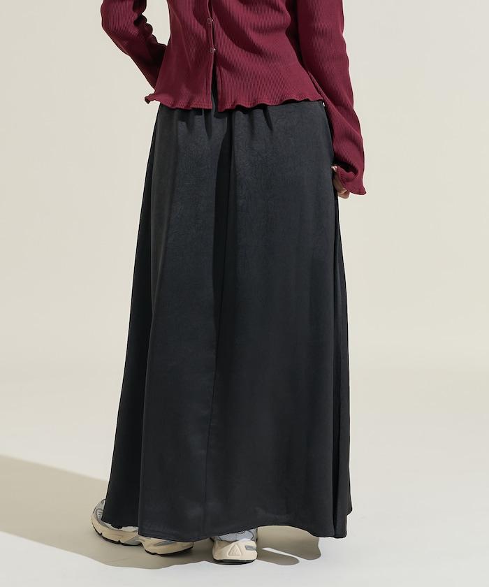 緞面休閒喇叭裙<套裝可搭配>