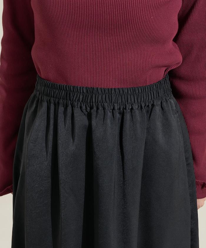 緞面休閒喇叭裙<套裝可搭配>