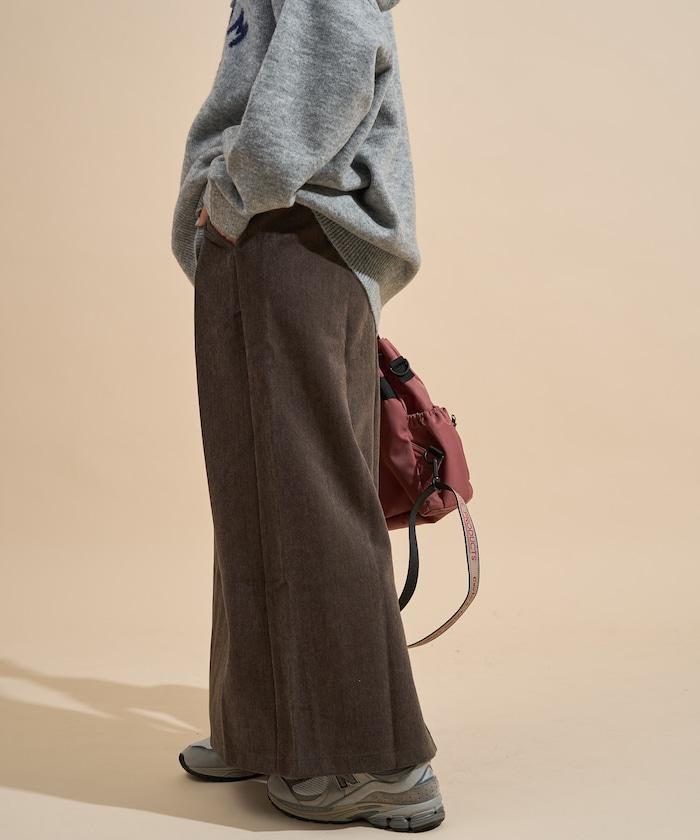 平紋燈芯絨半身裙/燈芯絨長款半身裙