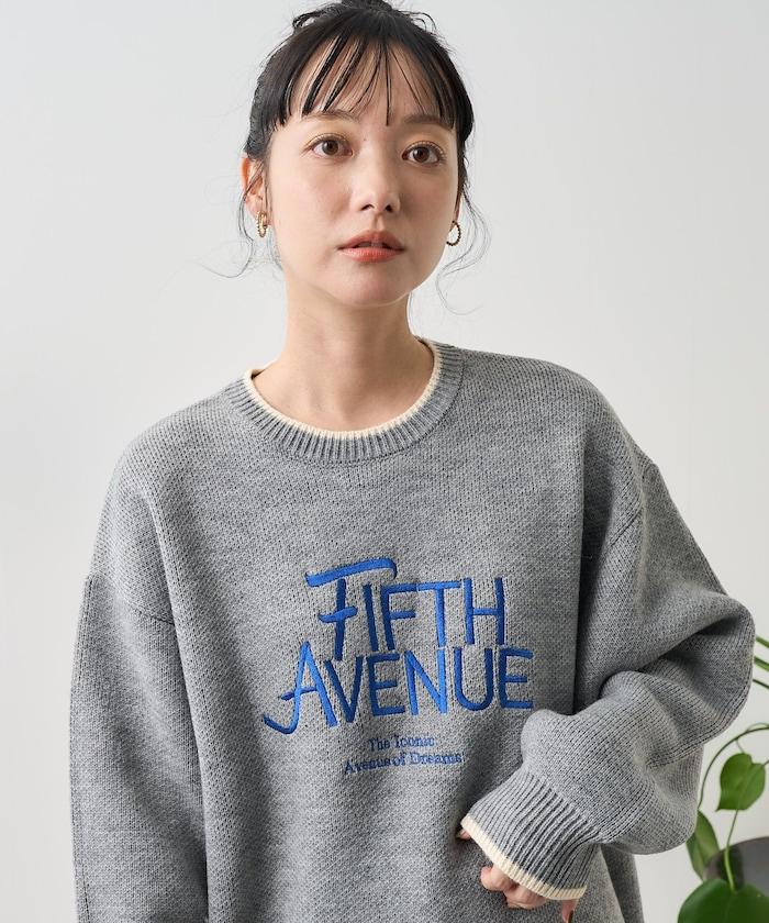 拼色logo刺繡針織衫