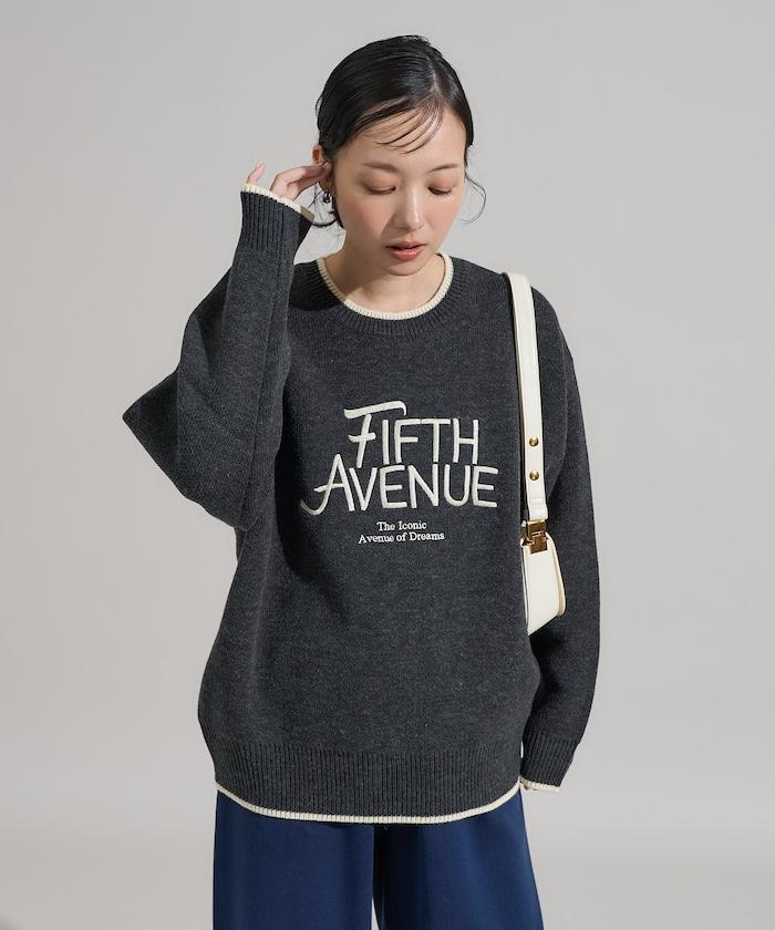 拼色logo刺繡針織衫