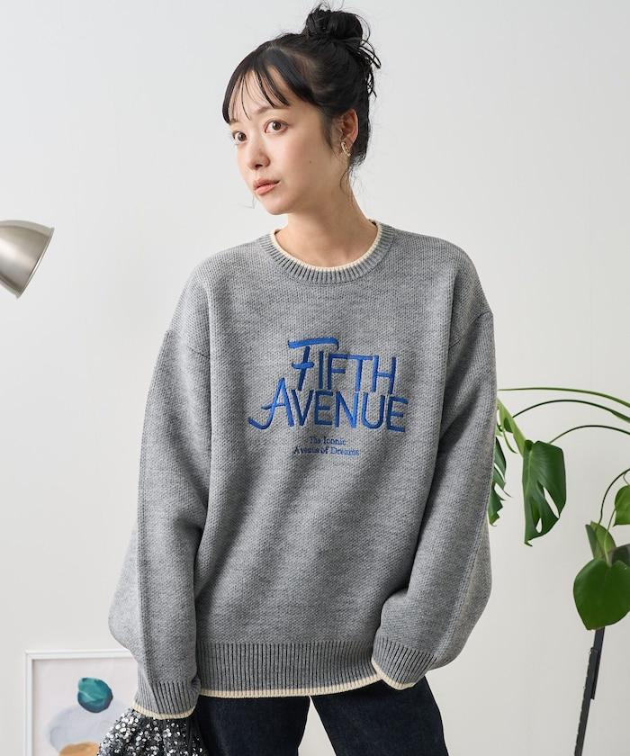 拼色logo刺繡針織衫