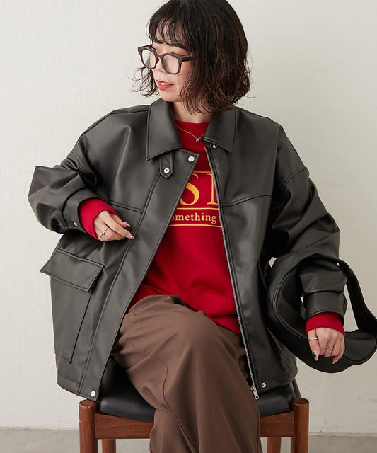 【可選兩種長度!】仿皮毛領短夾克