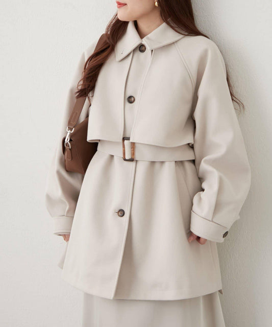 【2025AW】拼色中長款大衣