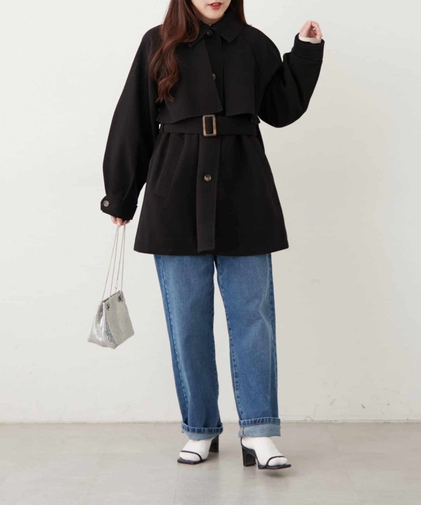 【2025AW】拼色中長款大衣