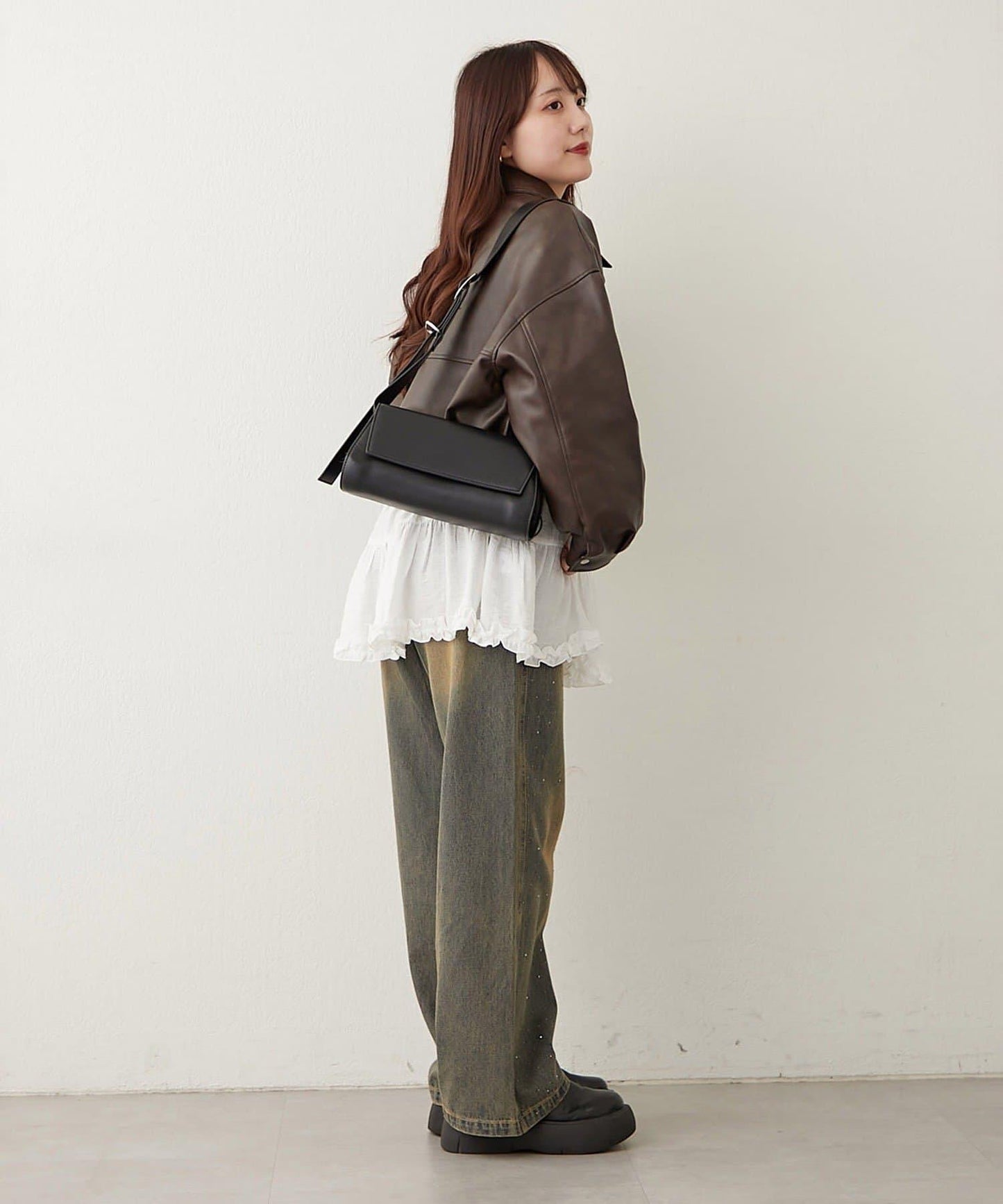 【可選兩種長度!】仿皮毛領短夾克