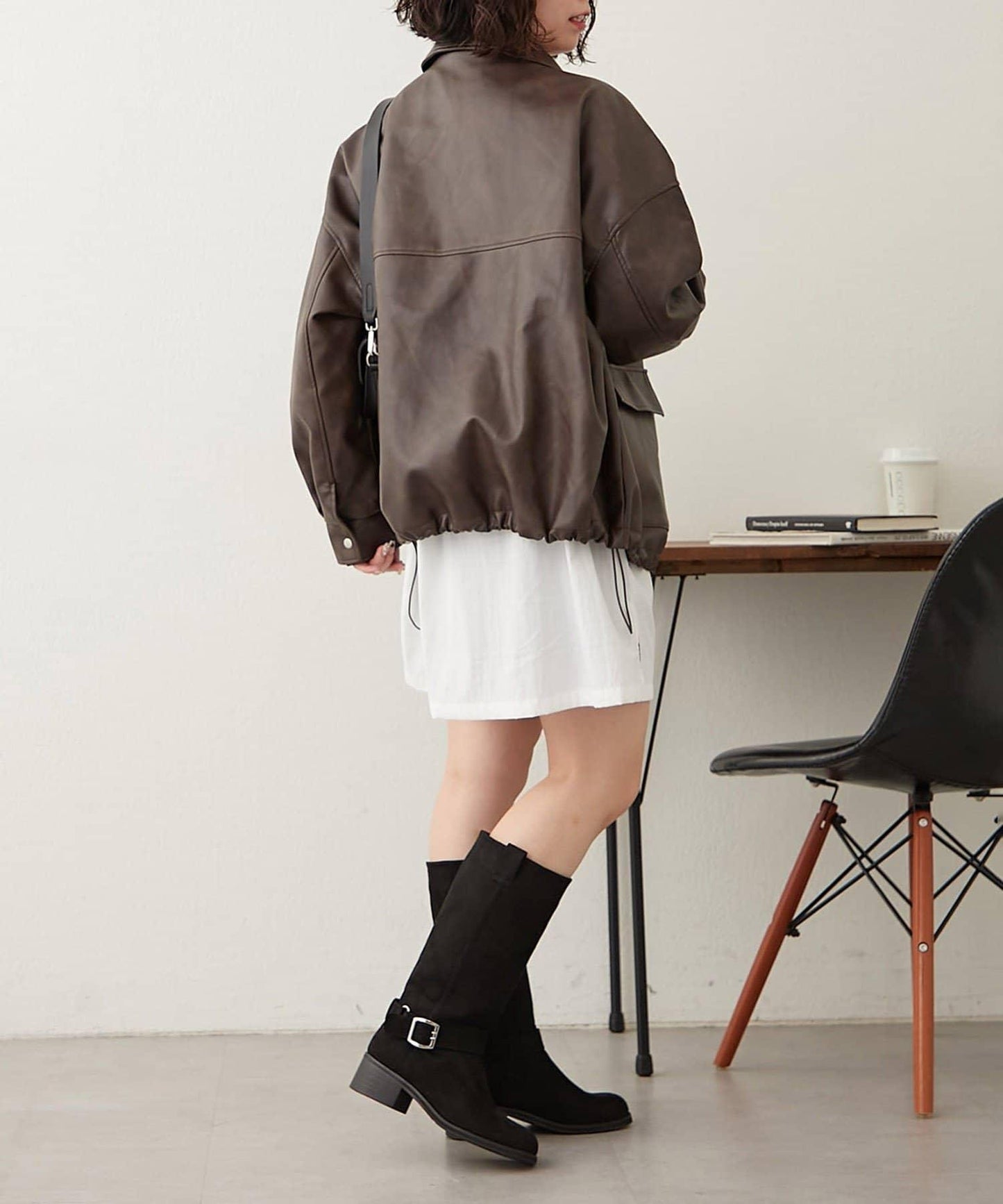 【可選兩種長度!】仿皮毛領短夾克