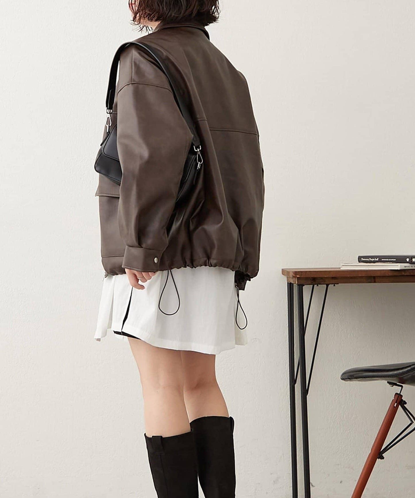 【可選兩種長度!】仿皮毛領短夾克