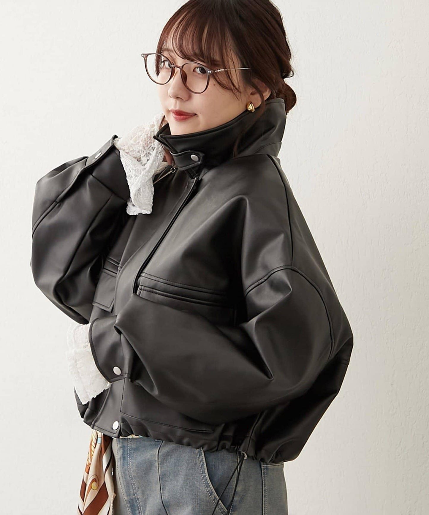 【可選兩種長度!】仿皮毛領短夾克