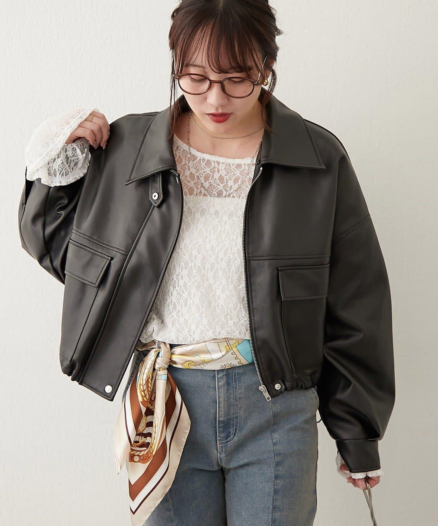 【可選兩種長度!】仿皮毛領短夾克