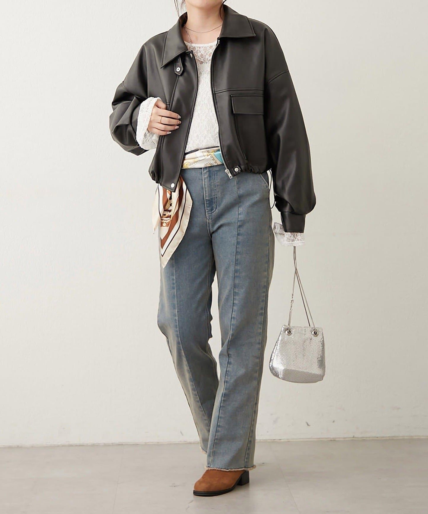 【可選兩種長度!】仿皮毛領短夾克