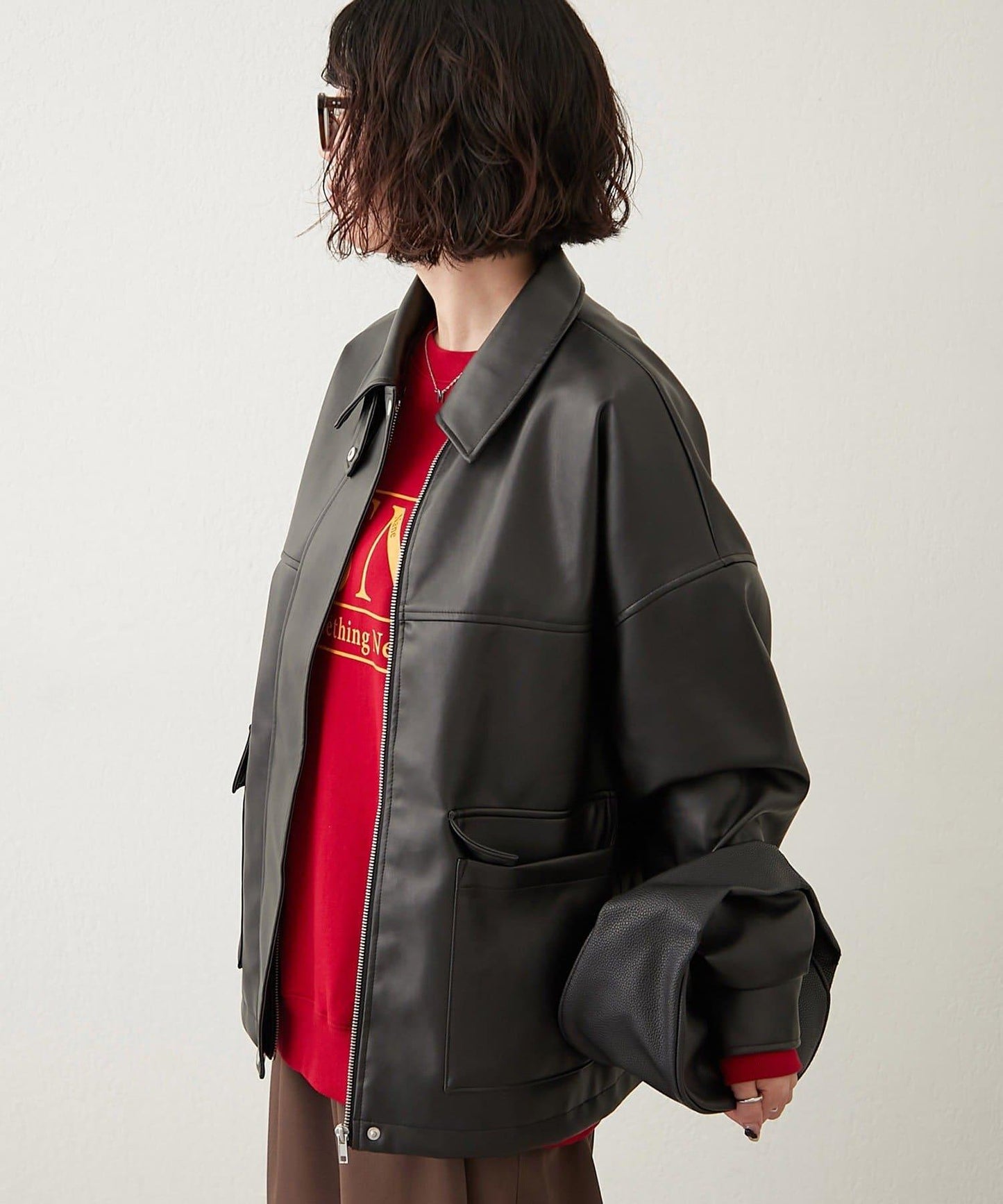 【可選兩種長度!】仿皮毛領短夾克