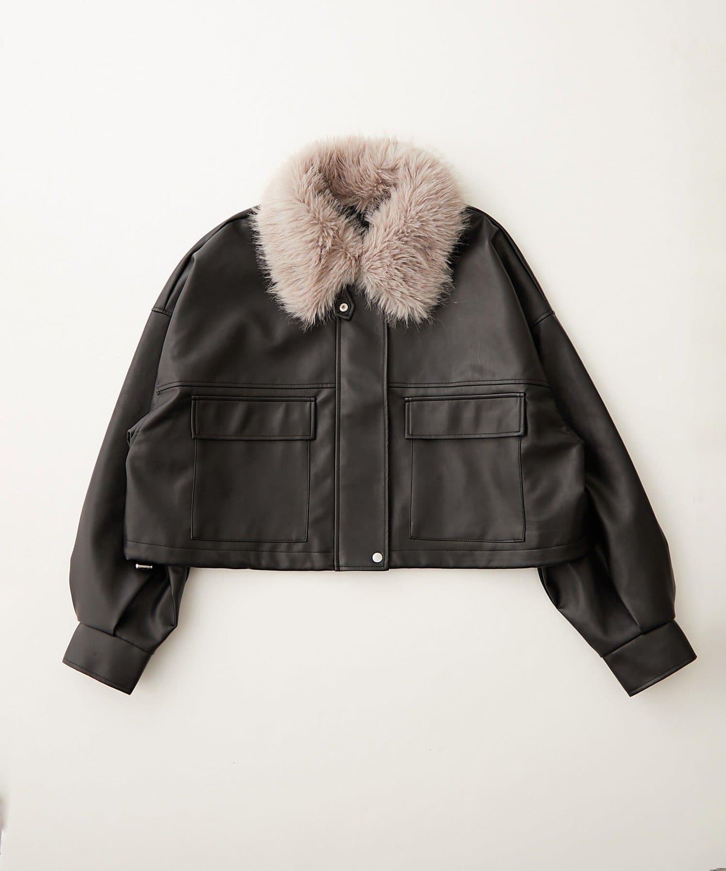 【可選兩種長度!】仿皮毛領短夾克