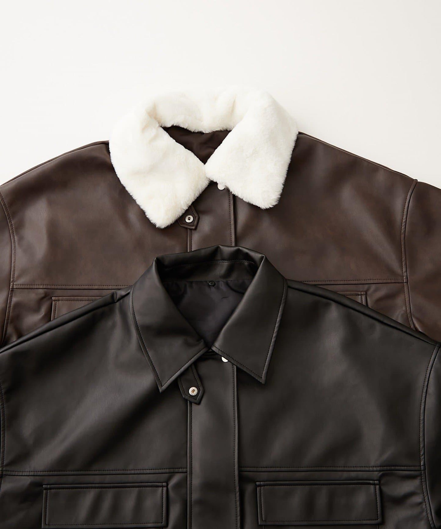 【可選兩種長度!】仿皮毛領短夾克