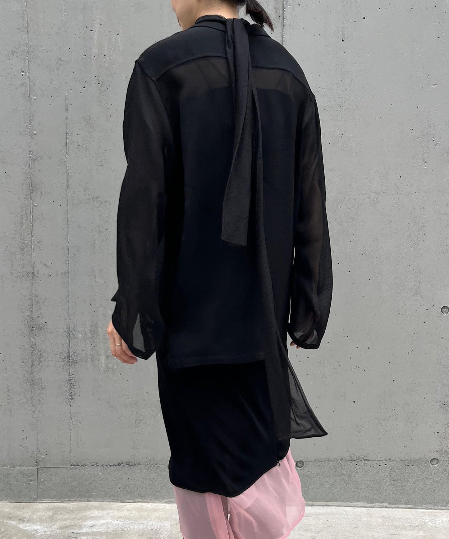 【Pasterip】醋酸紗網透視襯衫