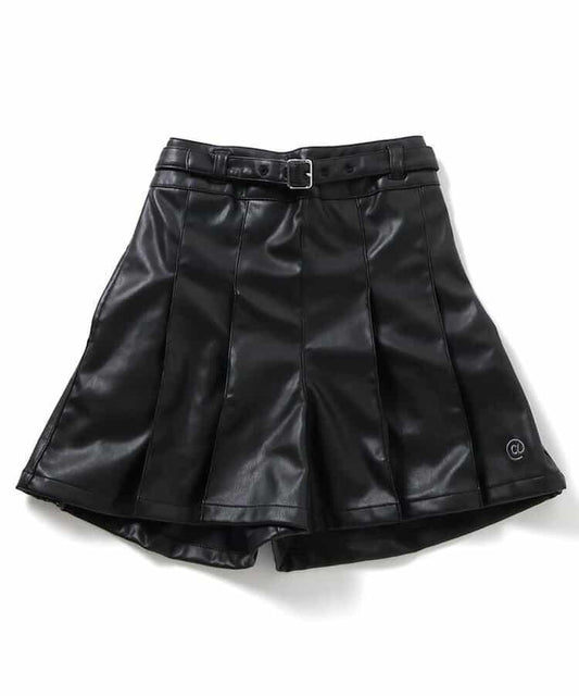 仿皮百褶短褲